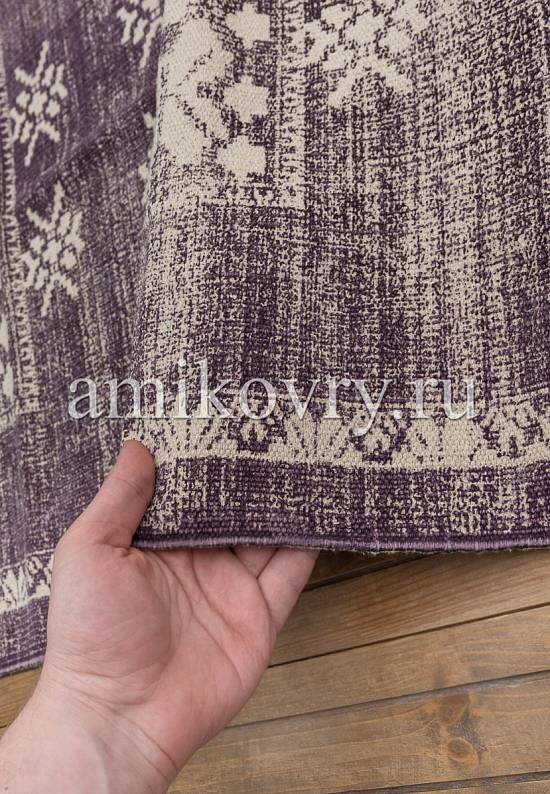 Безворсовый ковер ручной работы из Индии JHC-17-04 natural-purple