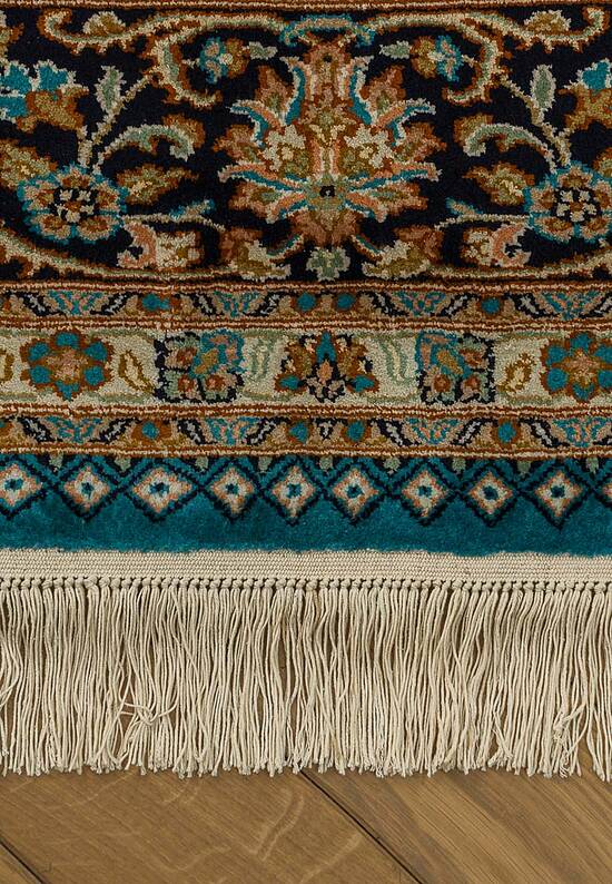 Шелковый ковер ручной работы 474886 Dark Blue