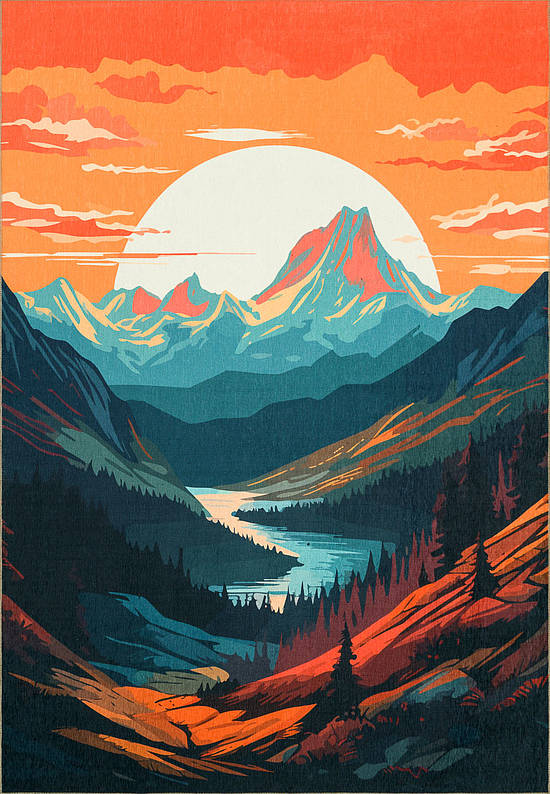 Безворсовый ковер для подростка Sunset