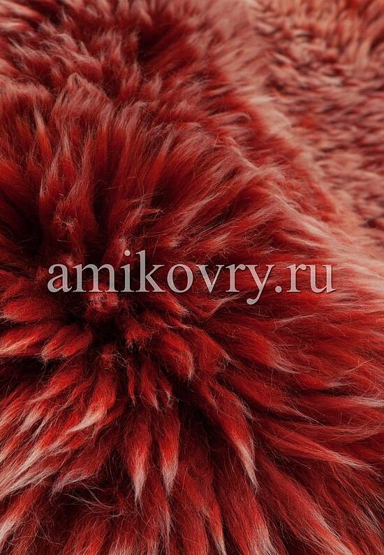 Новозеландская овчина бордо-снежная круг