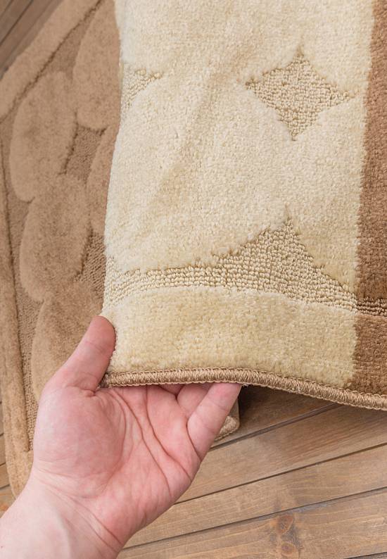 Бежево-коричневый комплект ковриков для ванной комнаты и туалета Edremit 2546 Light Brown BQF
