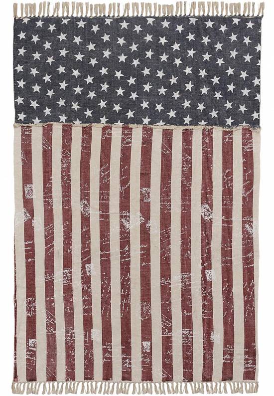 Безворсовый ковер из хлопка JHC-26 with stars and stripes