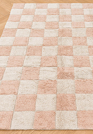 ковер в перспективе Lorena Canals Cotton Chess Pink