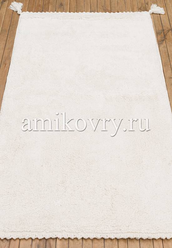 Белый коврик для ванной из хлопка Benny-Ecru