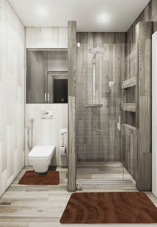Коричневый комплект ковриков для ванной и туалета Symphony 2518 Brown PS