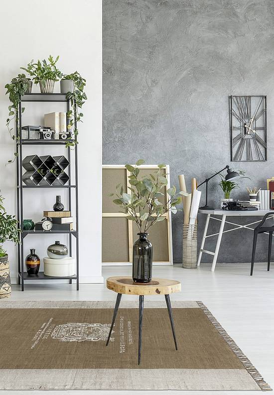 Безворсовый ковер из хлопка JHC-02 beige-white venetiis