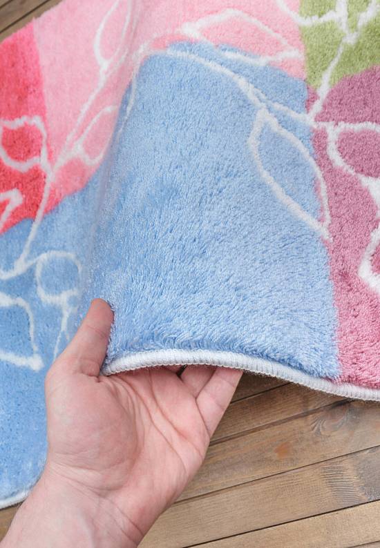 Разноцветный комплект ковриков для ванной комнаты и туалета Lagina 20 Baby Pink BDF