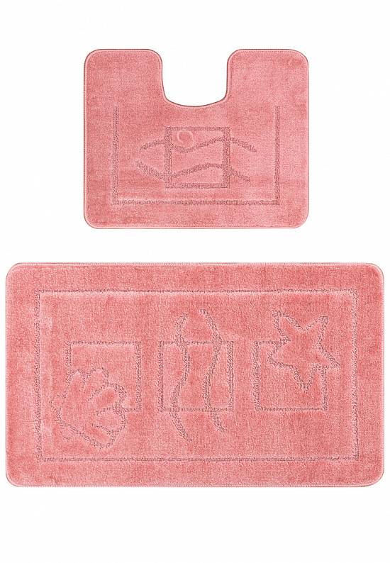Розовый комплект ковриков для ванной комнаты и туалета Maritime 2580 Dusty Rose BQ