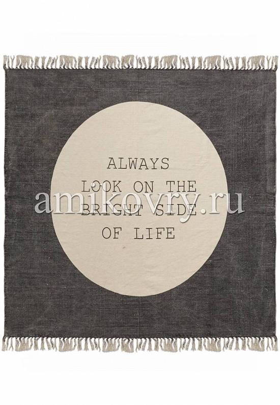 Безворсовый ковер из хлопка JHC-04 dark grey-off white always look