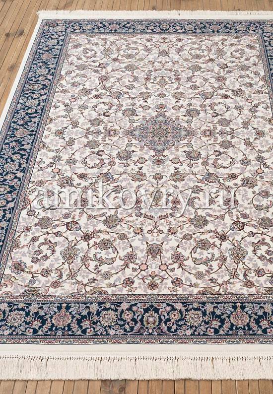 Иранский высокоплотный ковер Parmoon Cream-Dark Blue