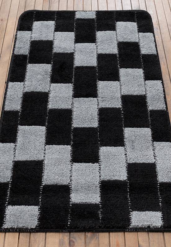 Серо-черный коврик для ванной комнаты Bornova 2513 Black