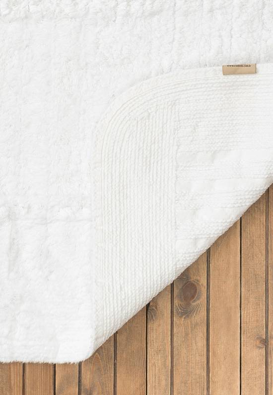 Светлый коврик для ванной  Stripe 1601 White