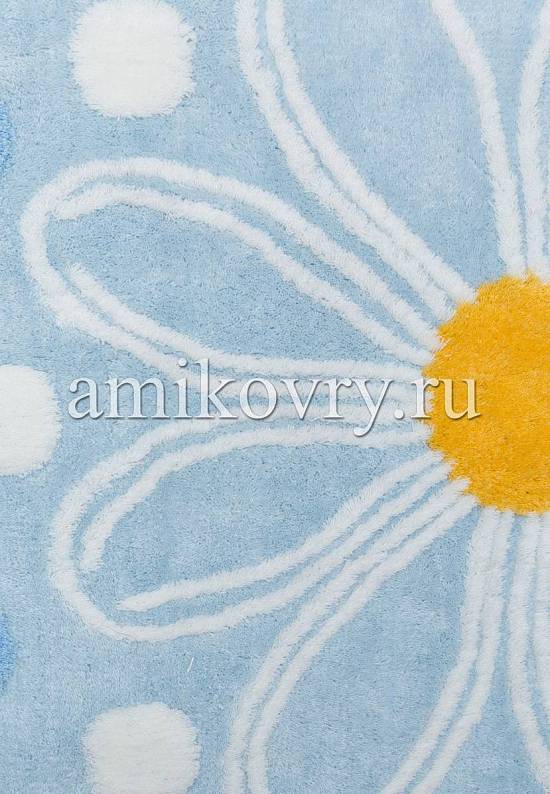 Голубой коврик для ванной комнаты Alinda 818 Light Blue