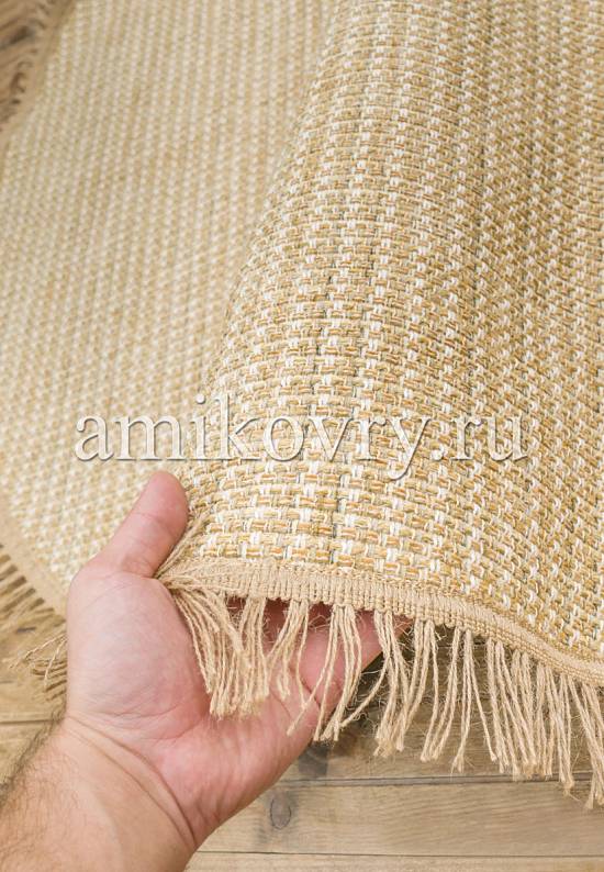 Безворсовый ковер из хлопка BRK 01-Natural Beige