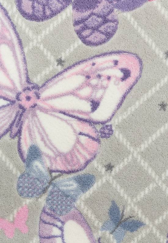 Серо-сиреневый коврик для ванной Butterfly Plaid 01 Purple
