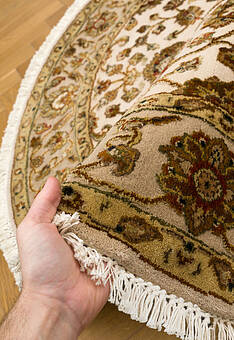фактура ковра Kashan gold 10/10 SC-733-1-Ivory/Camel круг