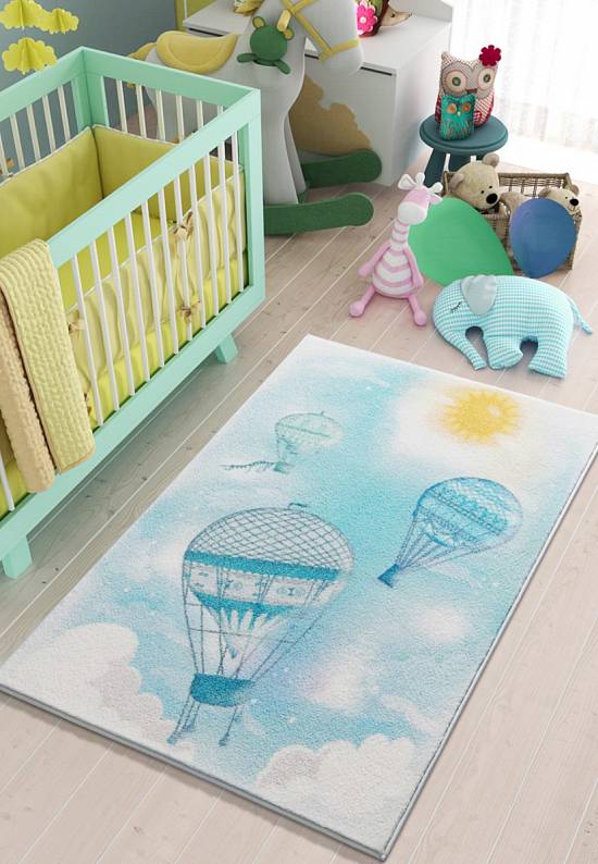 Детский ковер с ворсом Flying Balloon 01 Light Blue