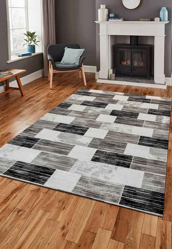 Турецкий акриловый ковер 1440 Grey-Black