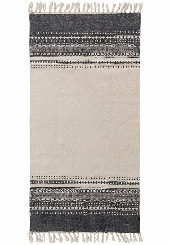 Безворсовый ковер из хлопка JHC-17-01 natural-dark grey