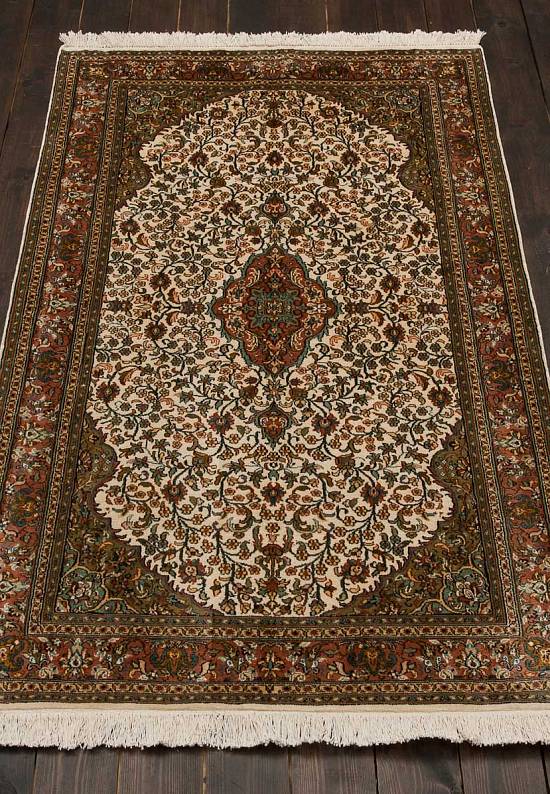 Шелковый ковер ручной работы из Индии 243814-Kerman beige/rust