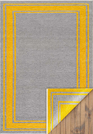 дизайн двустороннего безворсового ковра Noa Kilim NK 06 Grey Yellow