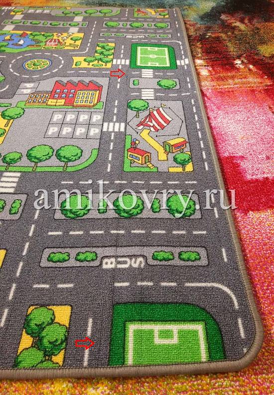 Двухсторонний детский игровой коврик с дорогой DUO City Grey+Farm discount16
