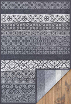 Двусторонний безворсовый ковер Smart Weave Tidriku-Grey
