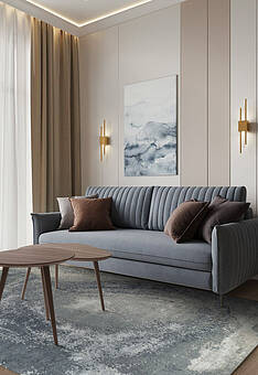 ковер в интерьере Orient 2135-2 Blue/Grey