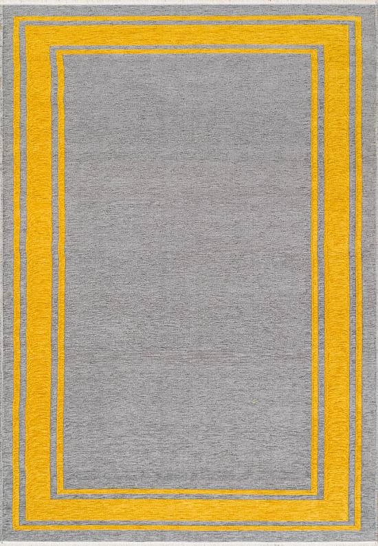 Двусторонний безворсовый ковер из шенилла NK 06 Grey Yellow