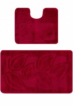 Комплект ковриков для ванной Confetti Bath Maximus Flora 2577 Burgundy BQ