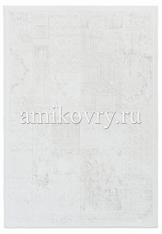 Турецкий ковер из хлопка и вискозы Patchwork Beyaz
