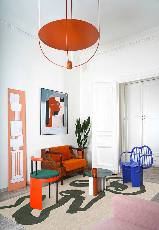 Современный безворсовый ковер LS6083-L407