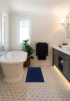 коврик для ванной в интерьере Aura Ocean Blue