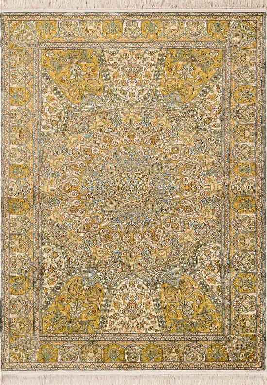 Шелковый ковер ручной работы Gumband Gold Beige