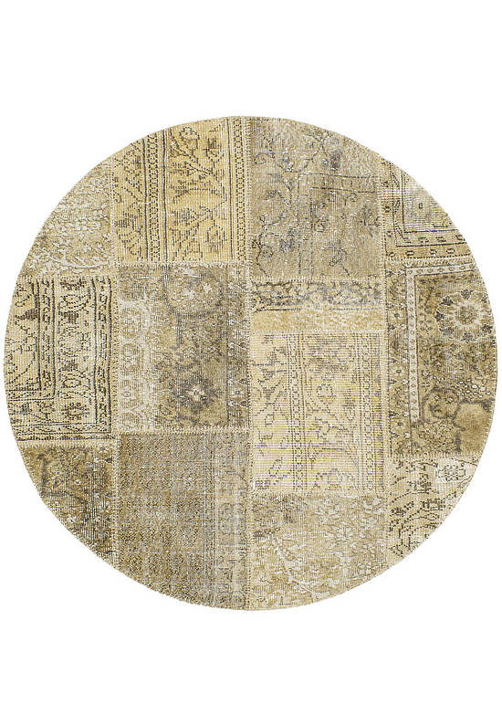 Безворсовый ковер-пэчворк ручной работы 121-Lime Yellow