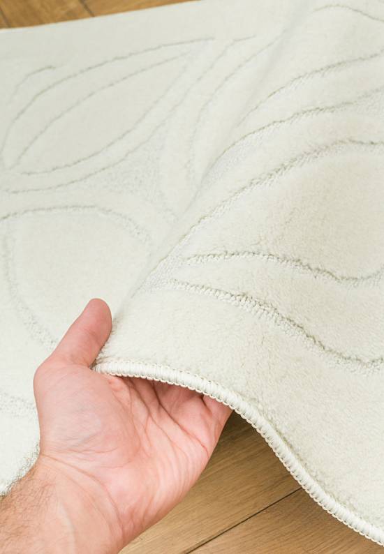 Белый коврик для ванной Flora 2581 Pearl White