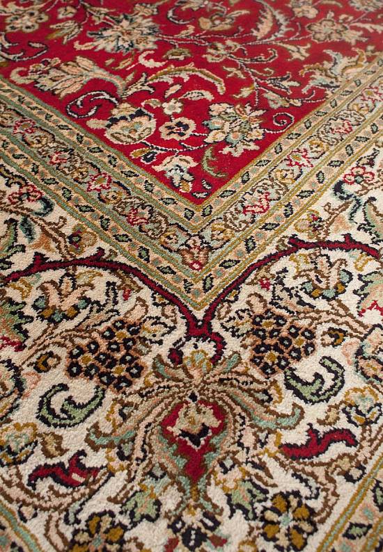 Шелковый ковер ручной работы из Индии 244003-Afshar red/beige