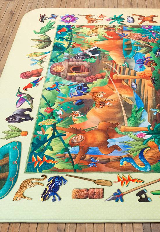Детский мягкий игровой коврик Jungle discovery-C