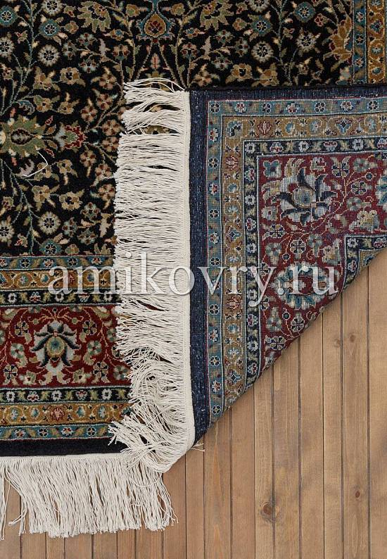 Индийский шерстяной ковер B-15371 black/red KP-32