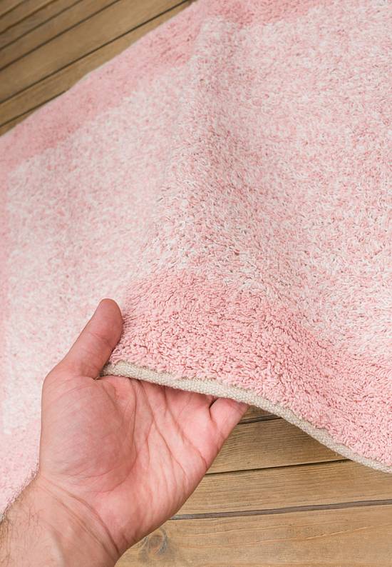 Розовый комплект ковриков для ванной и туалета Fabio-Pink