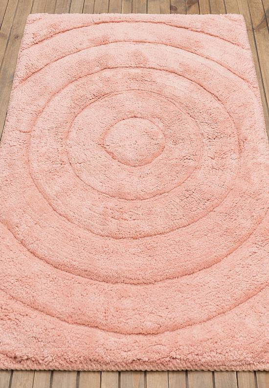 Розовый коврик для ванной из хлопка Waves-Pink