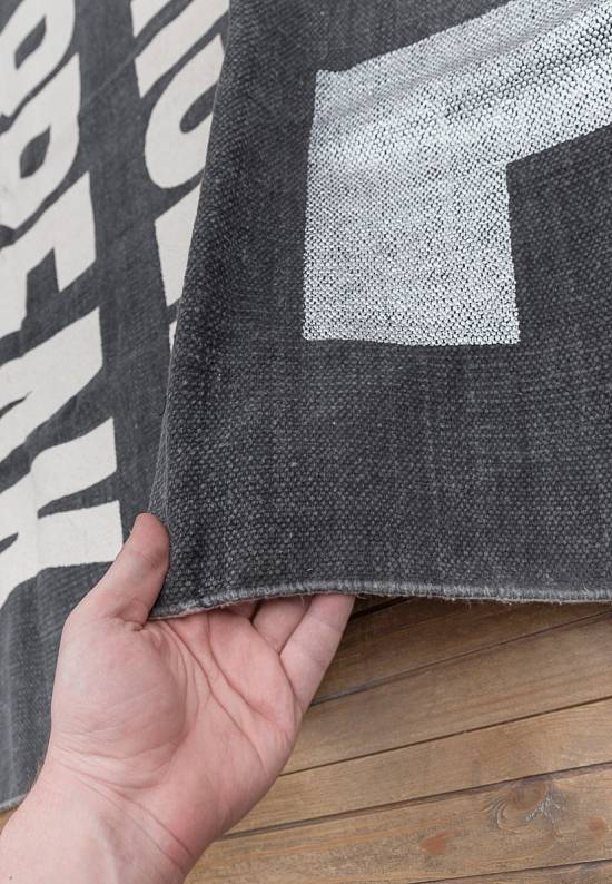 Безворсовый ковер из хлопка JHC-17-22 grey-white-silver foil