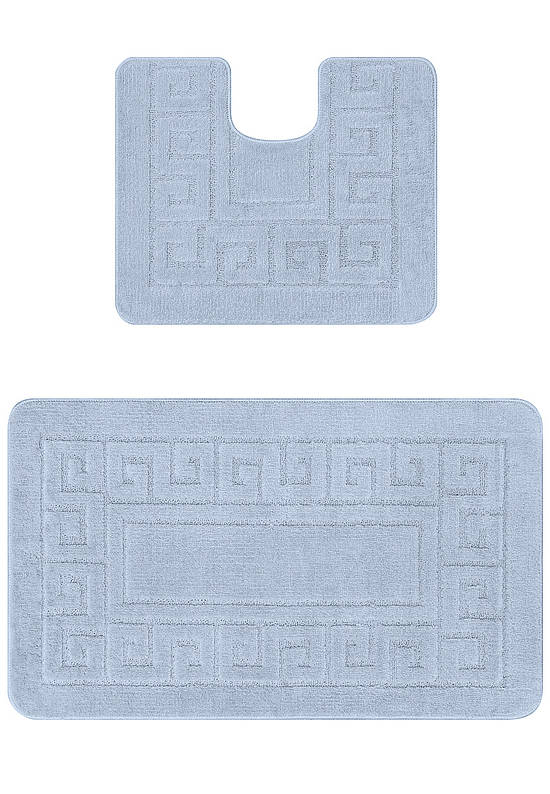 Голубой комплект ковриков для ванной и туалета Ethnic 2522 Baby Blue PS