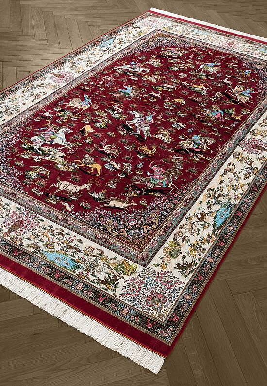 Иранский классический ковер Shekargah-Modern Red