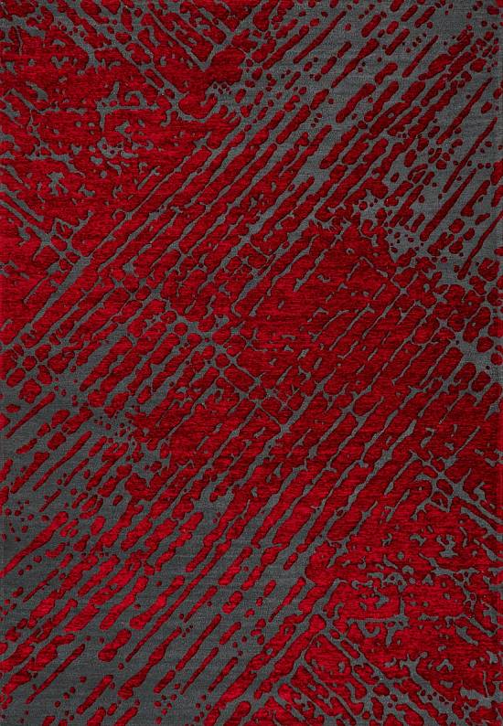 Винтажный безворсовый ковер CPL 01-Antrasit Red