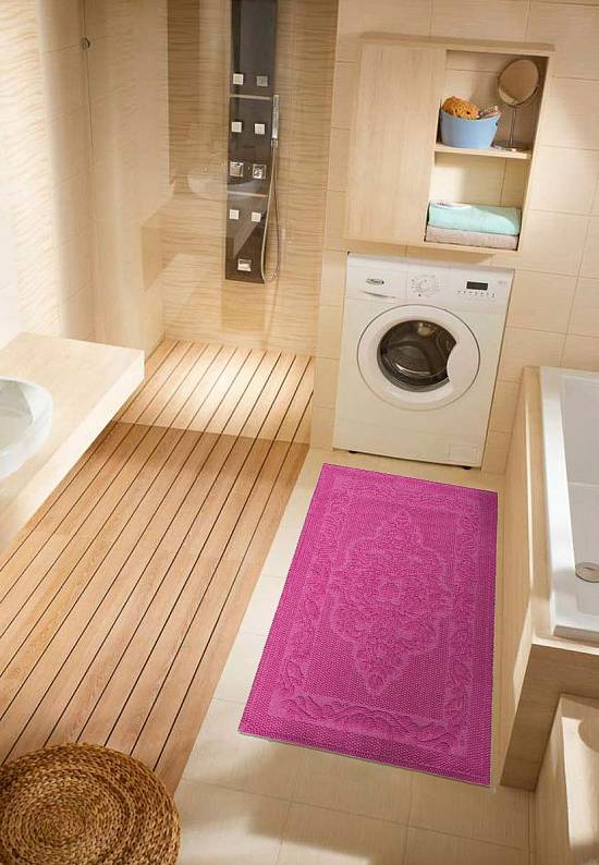 Малиновый коврик для ванной комнаты SCTN 03-02-Dark Pink