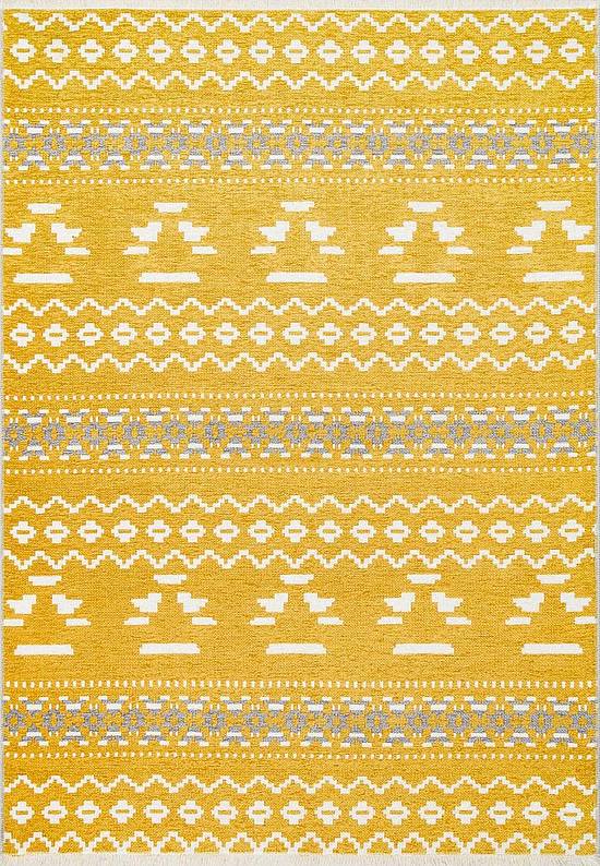 Двусторонний безворсовый ковер NK 09 Grey Yellow