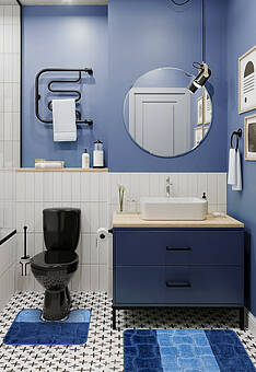 комплект ковриков для ванной в интерьере Confetti Bath Maximus Sariyer 2582 Dark Blue BQ