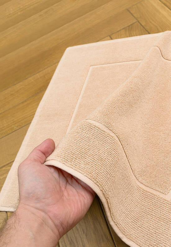 Бежевый коврик для ванной из хлопка Beige