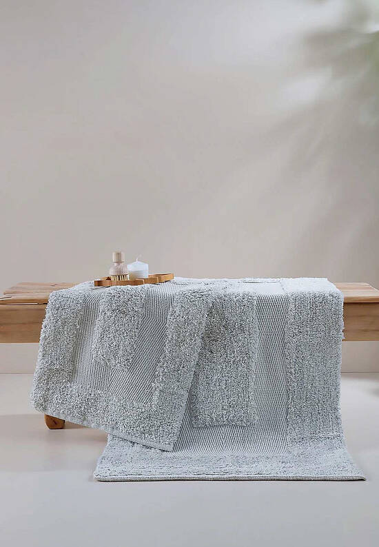 Серый комплект ковриков для ванной Vivian-Blue